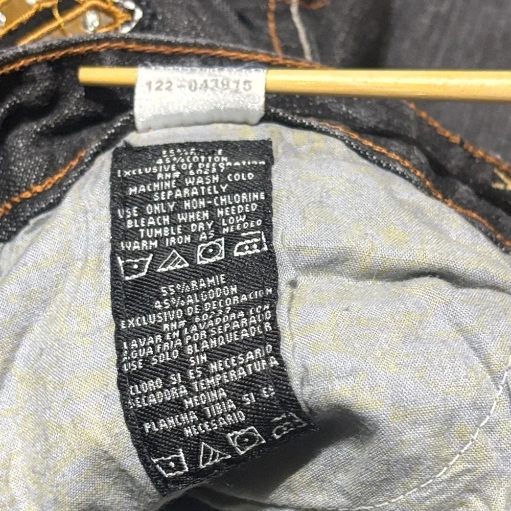 Vtg Phat Farm Embroidered Baggy Jeans Gray Gold Y2K Streetwear 16